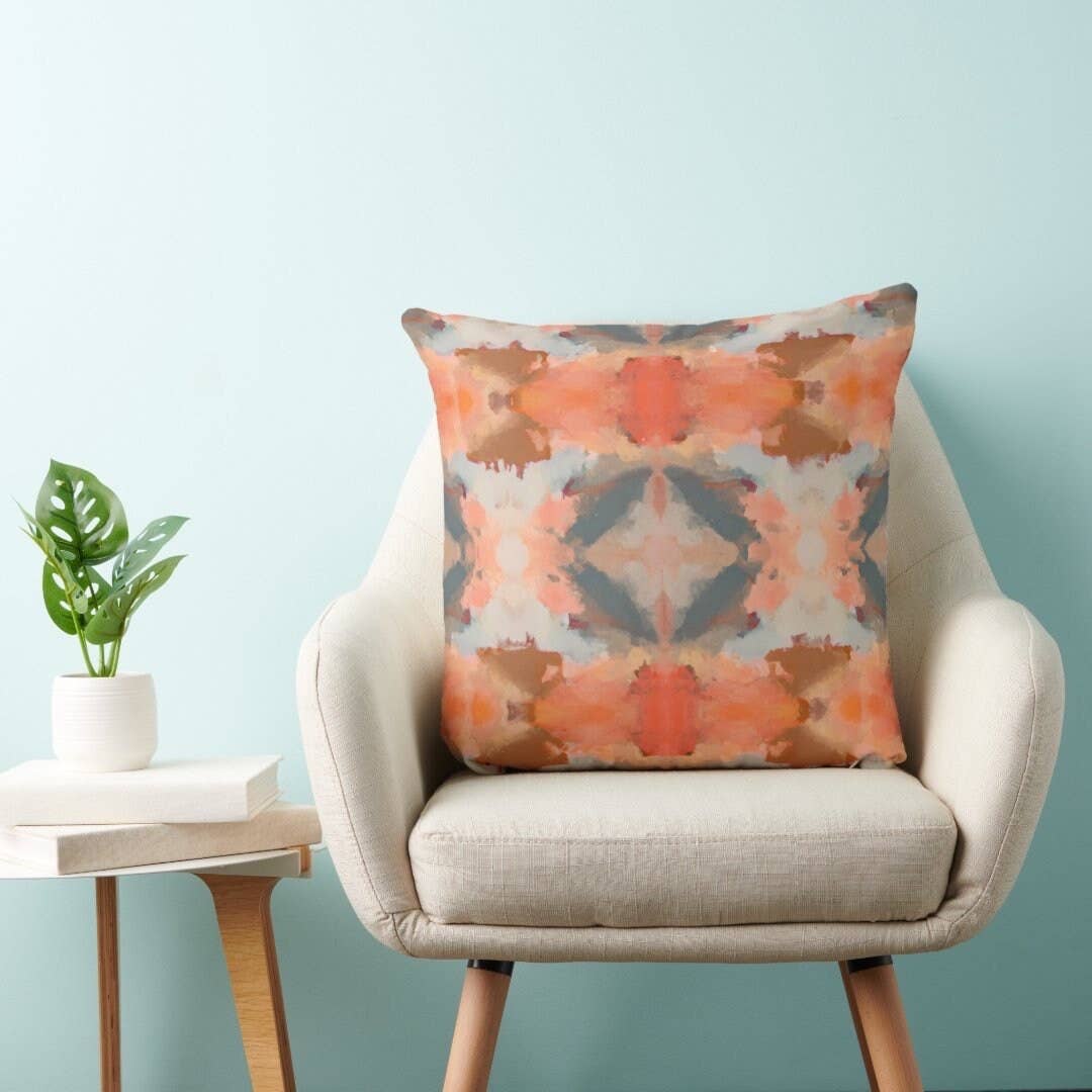 Abstract Modern Art Painted Throw Pillow