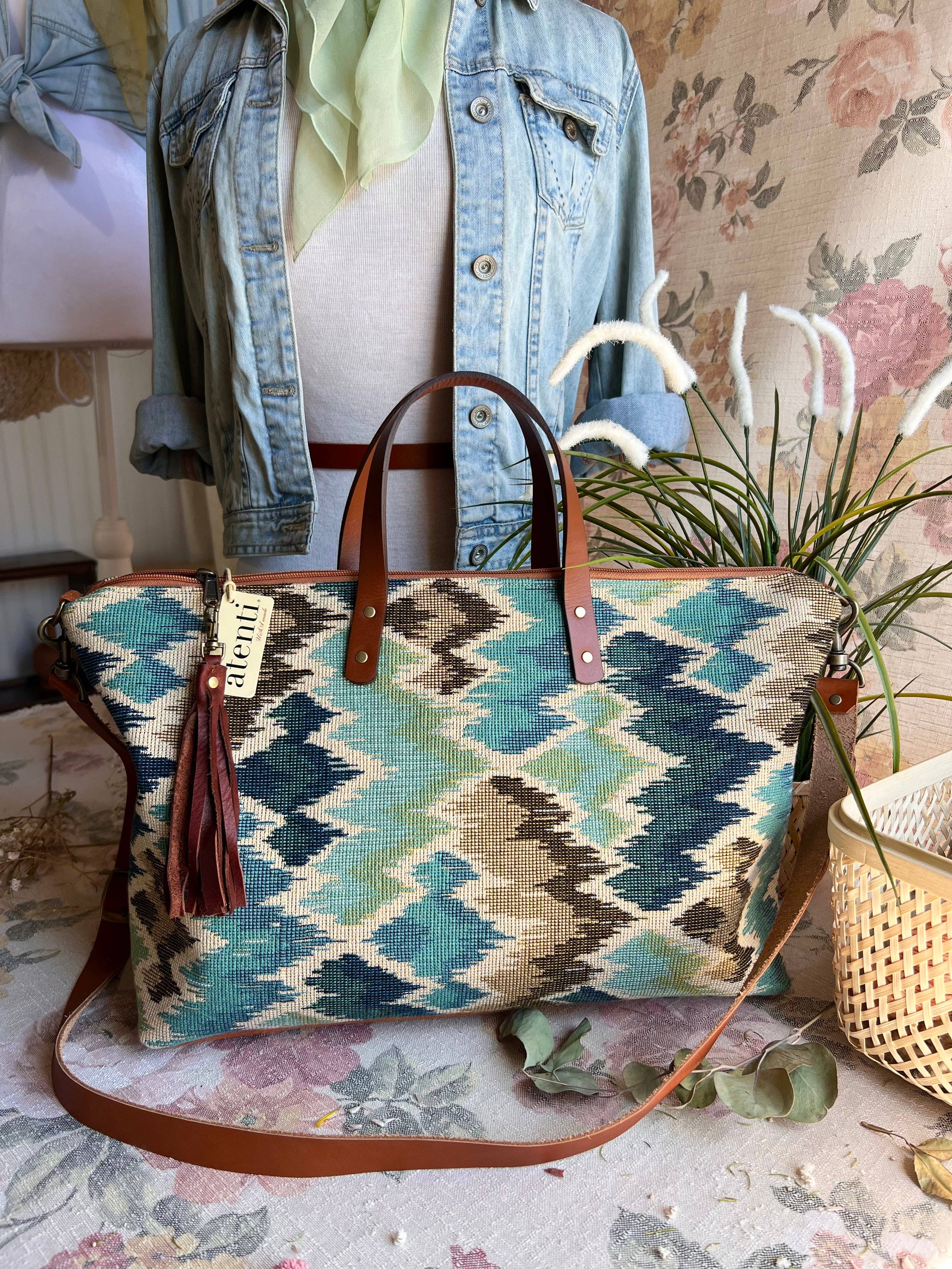 Blue Printed Handbag