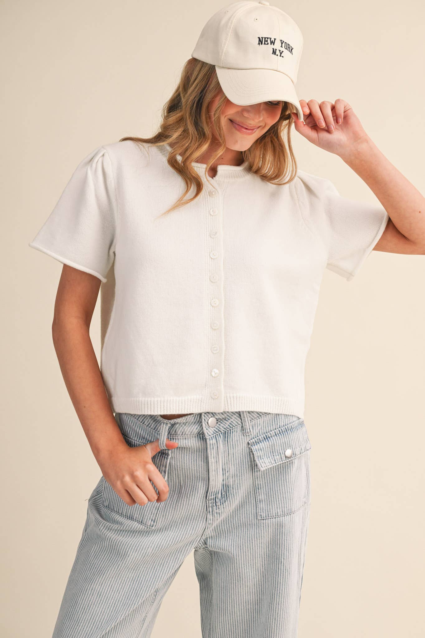 Short Sleeve Sweater Cardigan