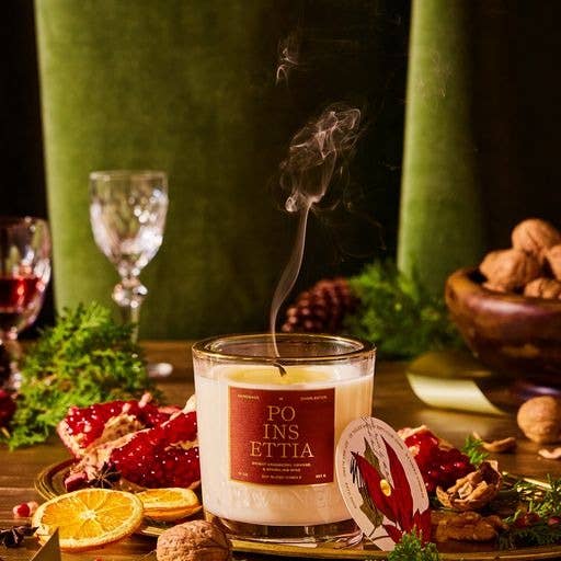 Rewined Poinsettia Holiday Candle 10 oz