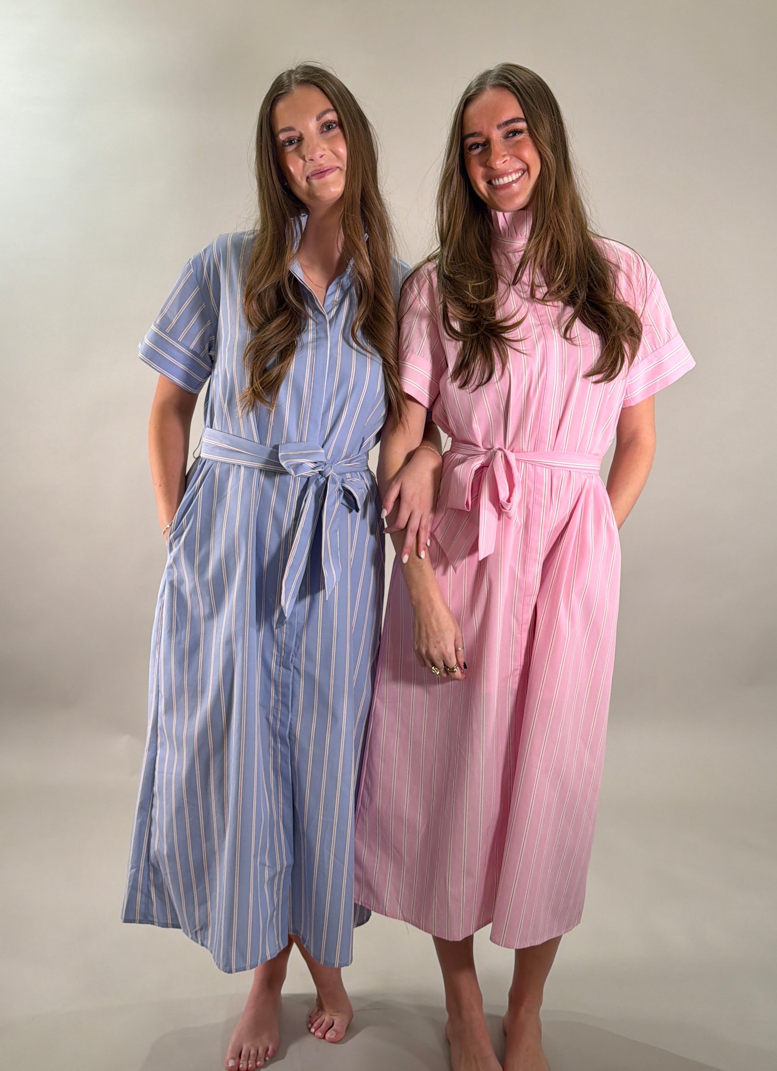 The Seaside Stripe Midi Shirtdress