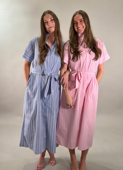 The Seaside Stripe Midi Shirtdress