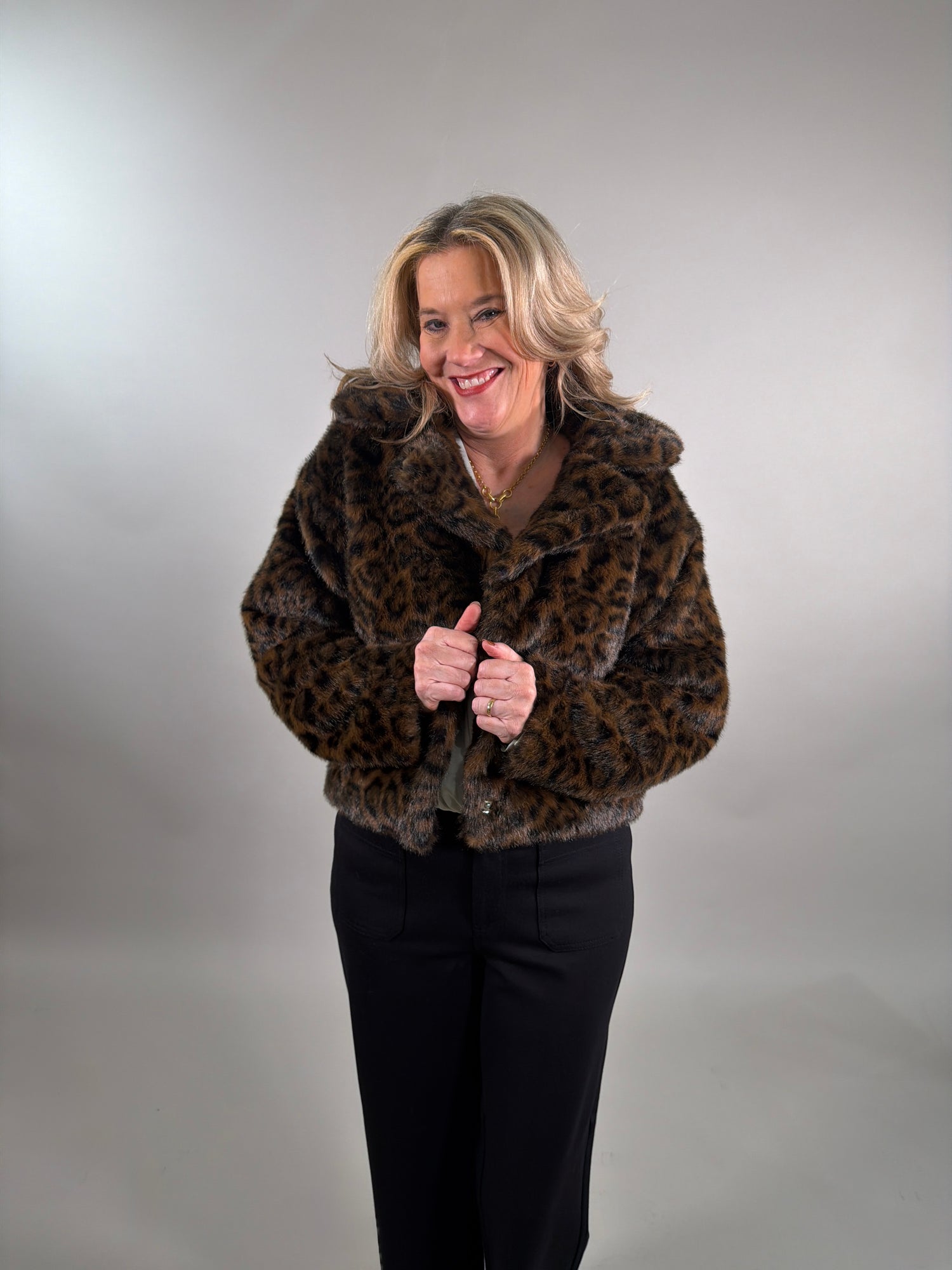 Leopard Faux Fur Jacket