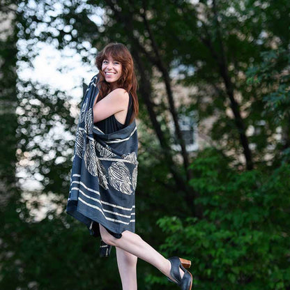 Artisan handmade cotton blockprint women scarf/wrap - Jungle