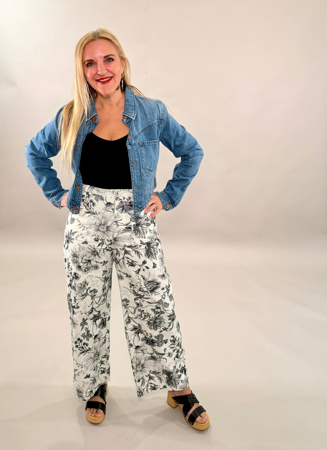 Midnight Garden Straight-Leg Pants