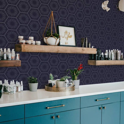 Hello Sunshine Royal Blue P&amp;S Wallpaper, 56 sq. ft.