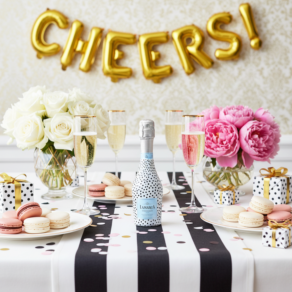 Black and White Dots - Mini Prosecco