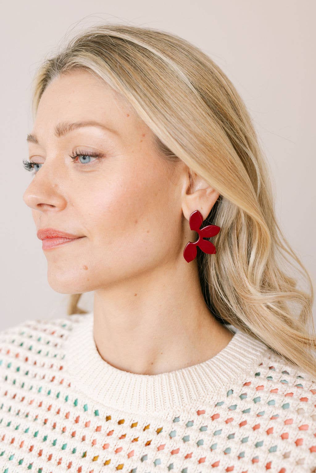 Burgundy Petal Earrings