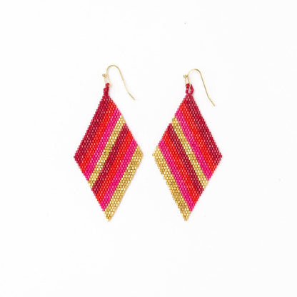 Frida Diagonal Ombre Striped Beaded Earrings