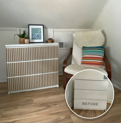 Reeded Wood Peel and Stick Wallpaper, 28 sq. ft.