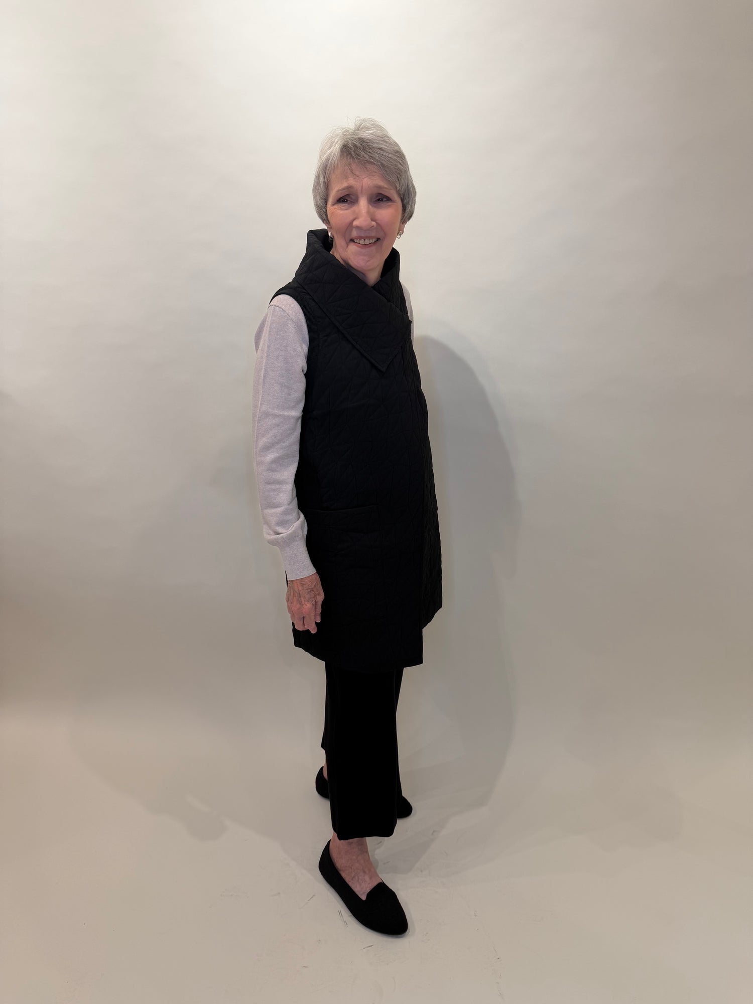 Kaleidoscope Quilt Angled Pocked Vest