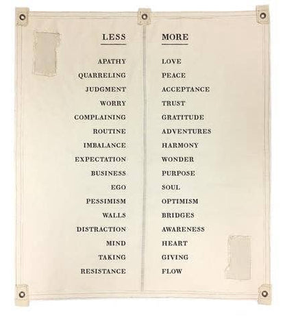 Canvas Wall Hanging - More/Less - 46” x 57