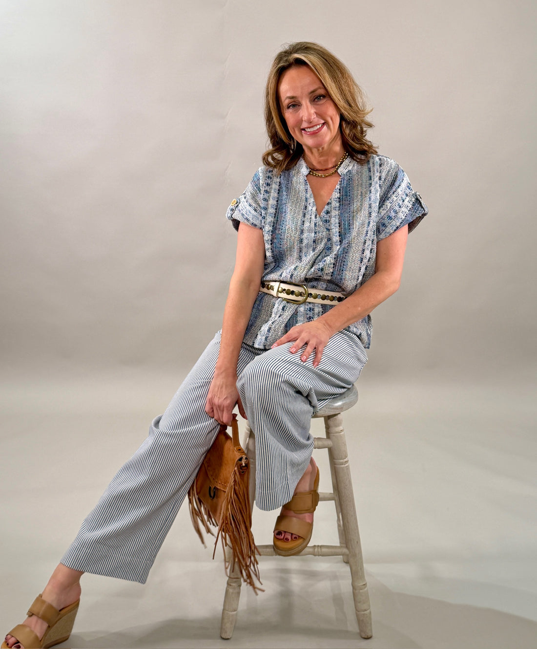 Structured Tweed Statement Top