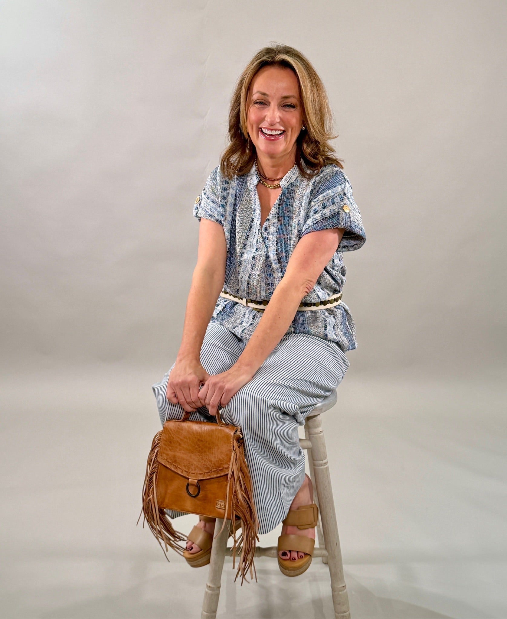 Structured Tweed Statement Top