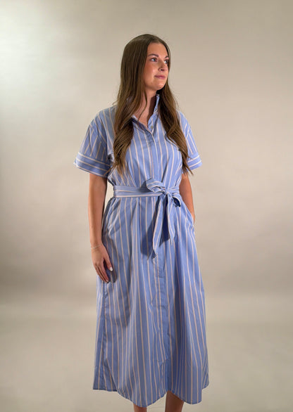 The Seaside Stripe Midi Shirtdress