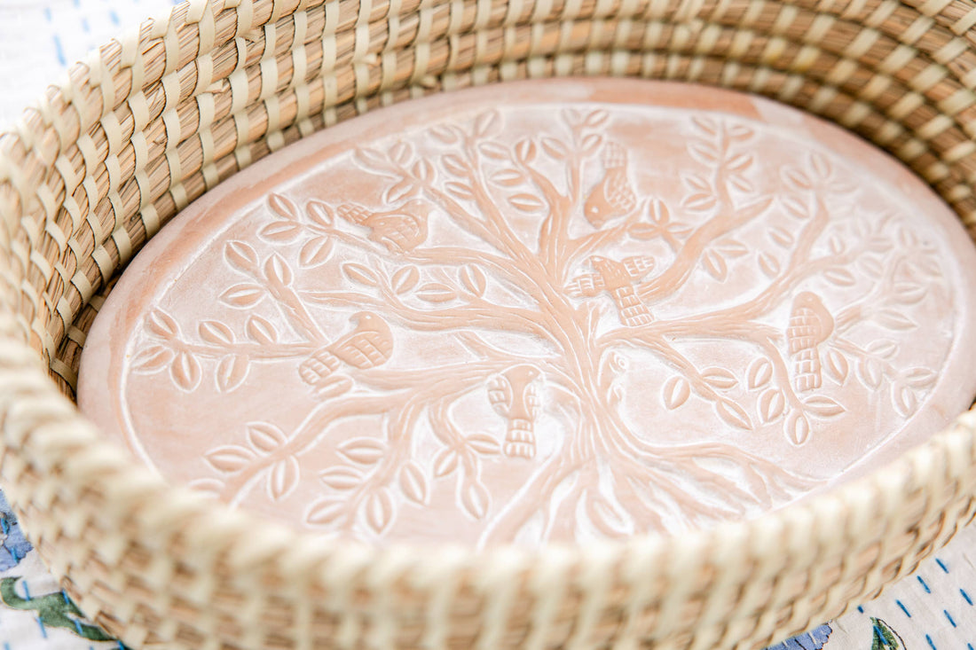 Oval Birds in a Tree Bread Warmer Basket