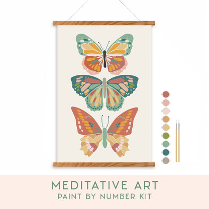 Vibrant Butterflies Art Paint by Number Kit