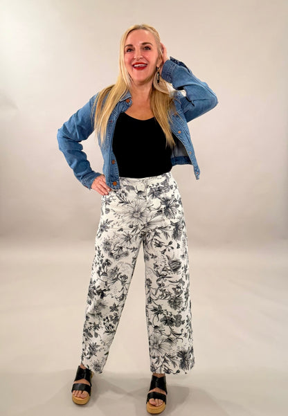 Midnight Garden Straight-Leg Pants