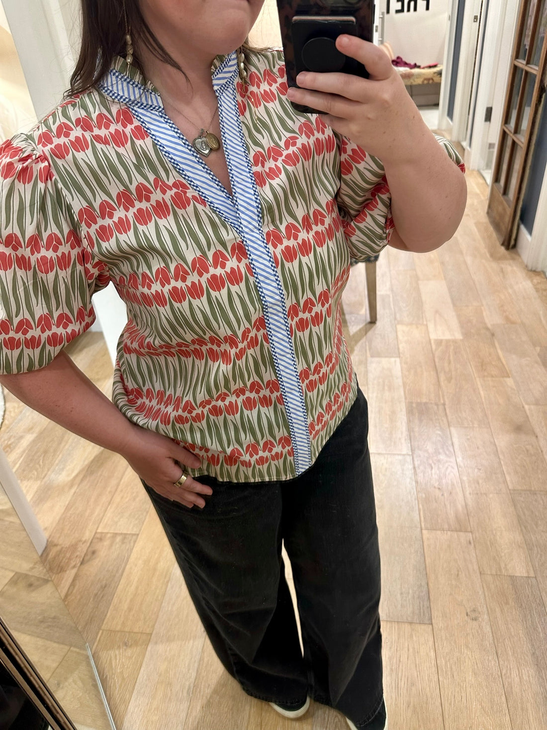 Tulip Fields Button-Down Blouse