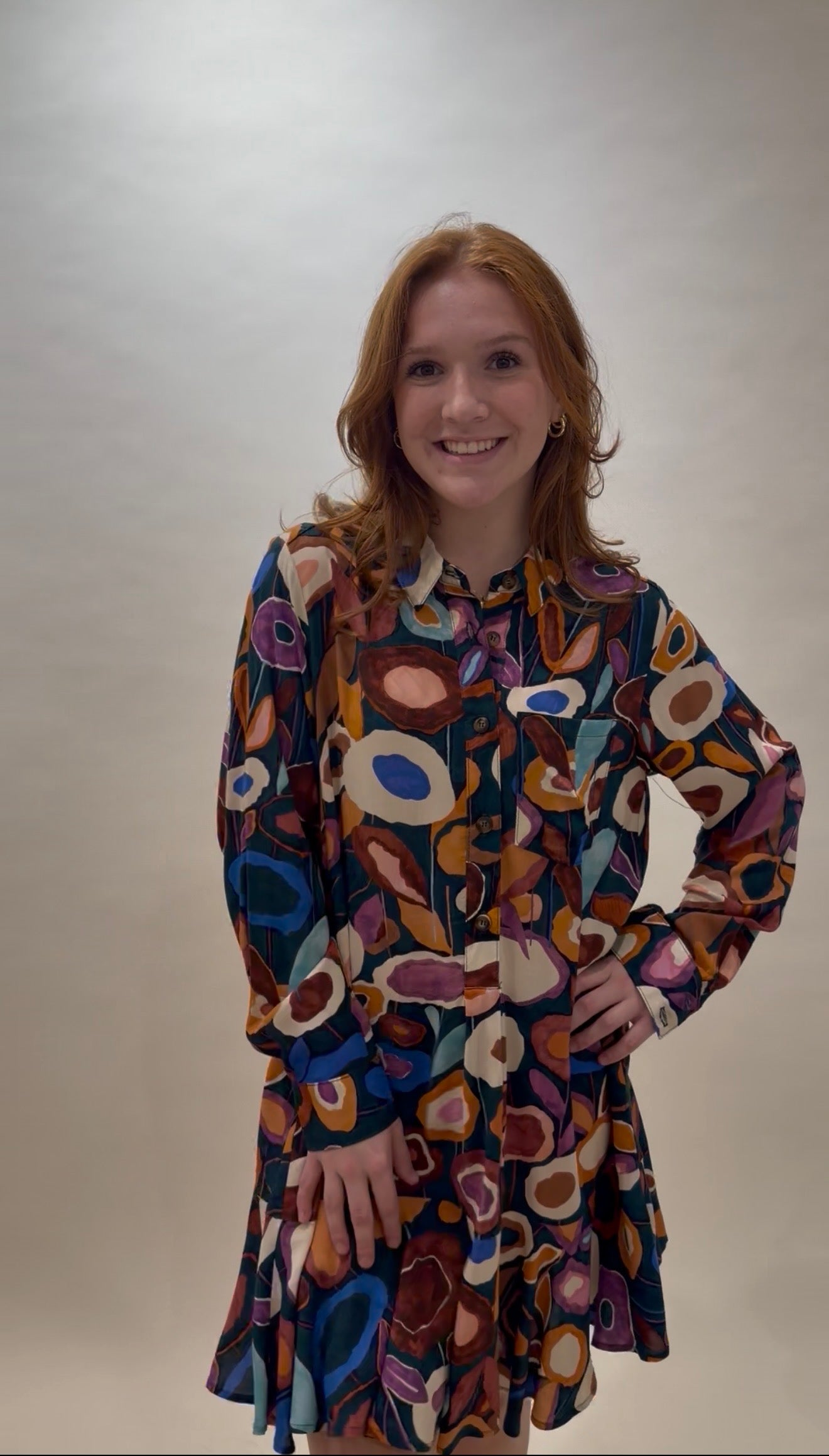 Uncle Frank Abstract Print Shirtdress