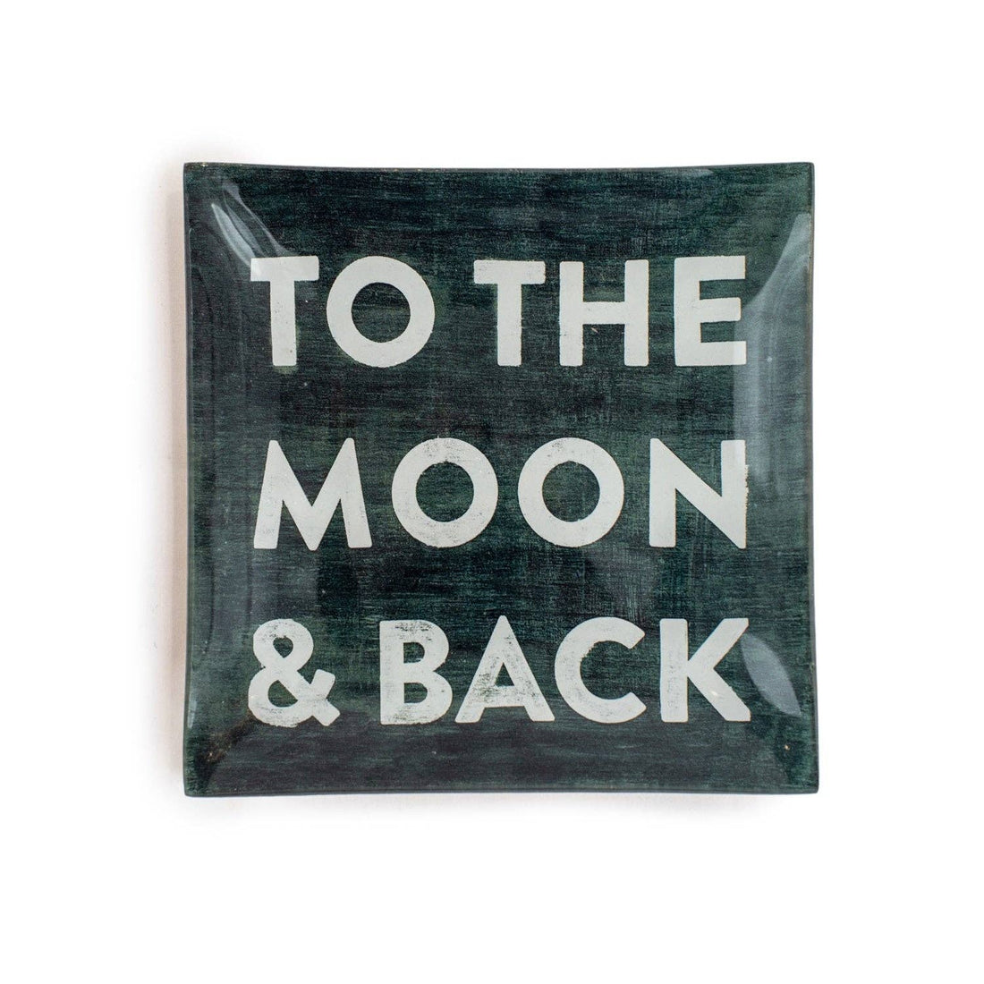 To The Moon &amp; Back Square Decoupage Plate 6&quot; x 6&quot;