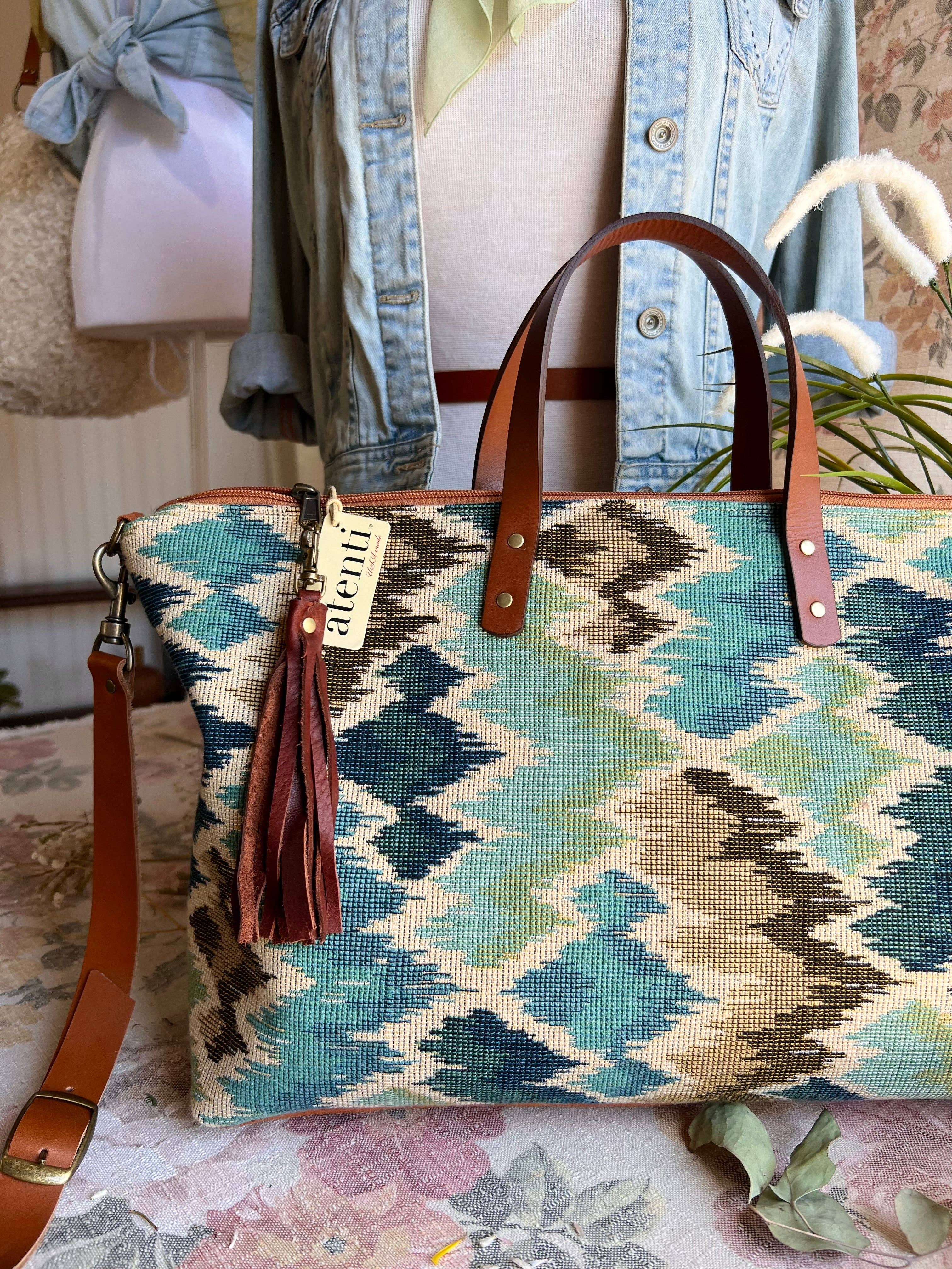 Blue Printed Handbag