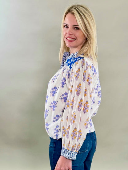 Block Print Linen Blouse