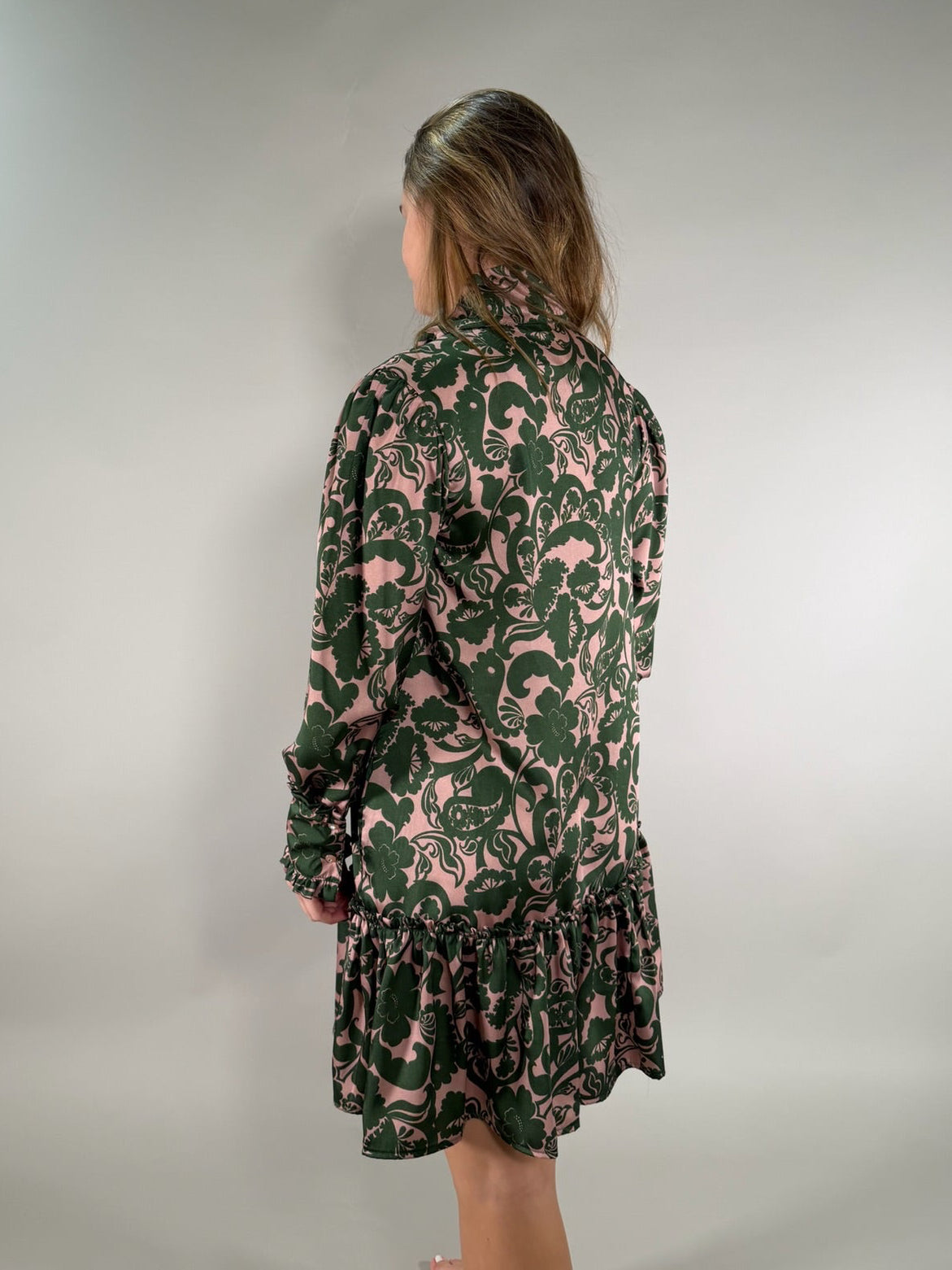 Uncle Frank Retro Floral Bow-Neck Dress