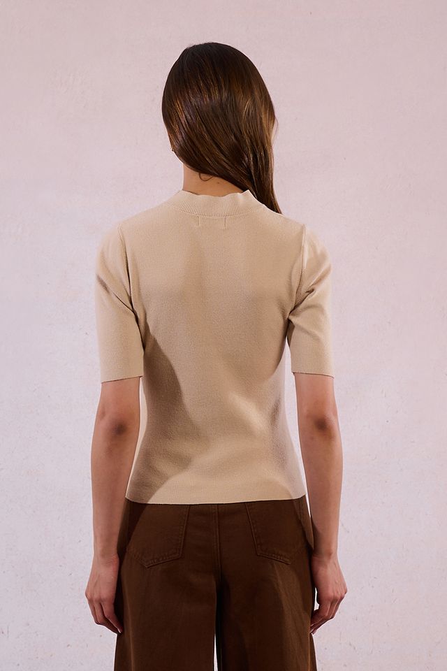 Knit Short-Sleeve Sweater