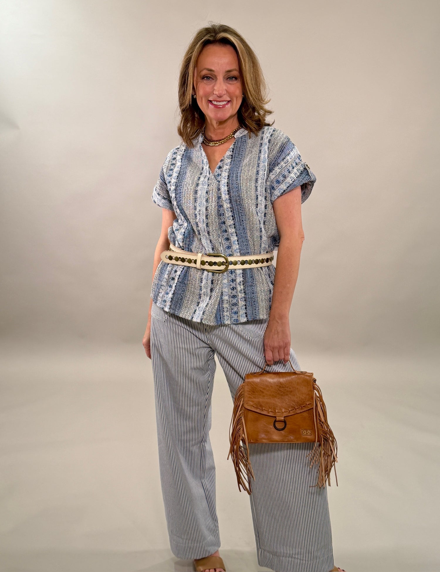 Structured Tweed Statement Top