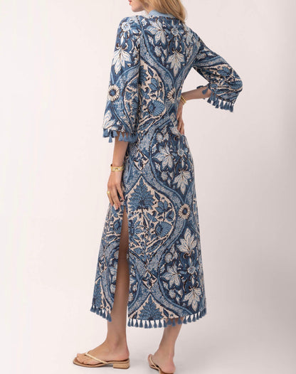Printed Tassel Maxi Dress