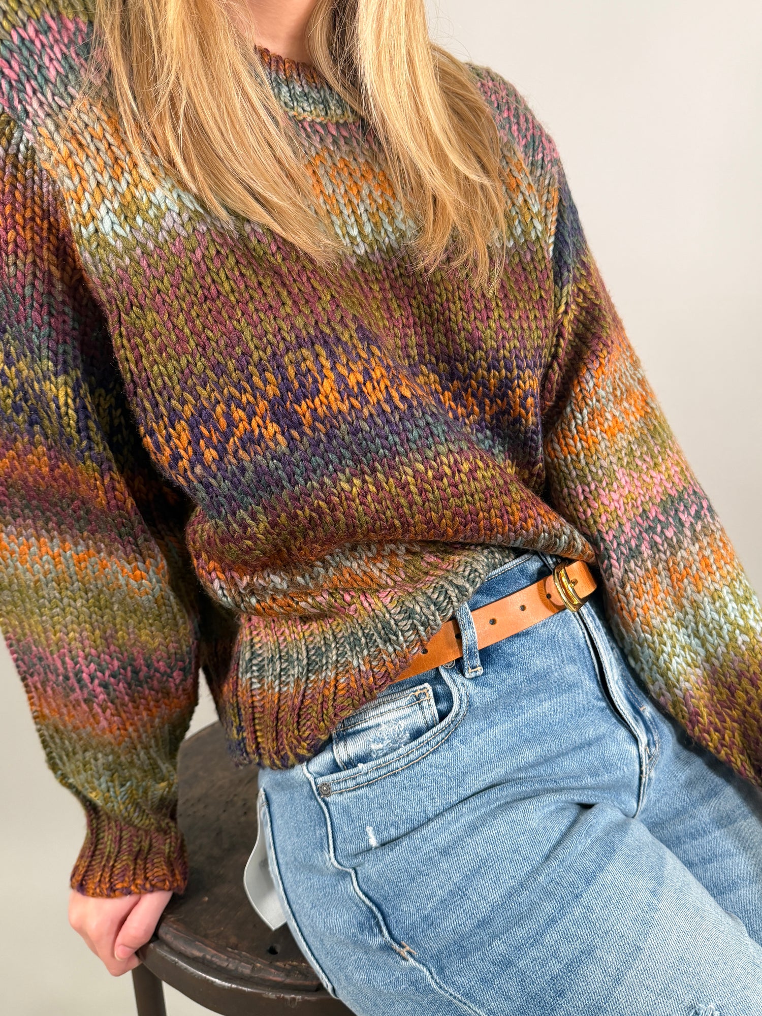 Autumn Hues Chunky Knit Multi Color Sweater