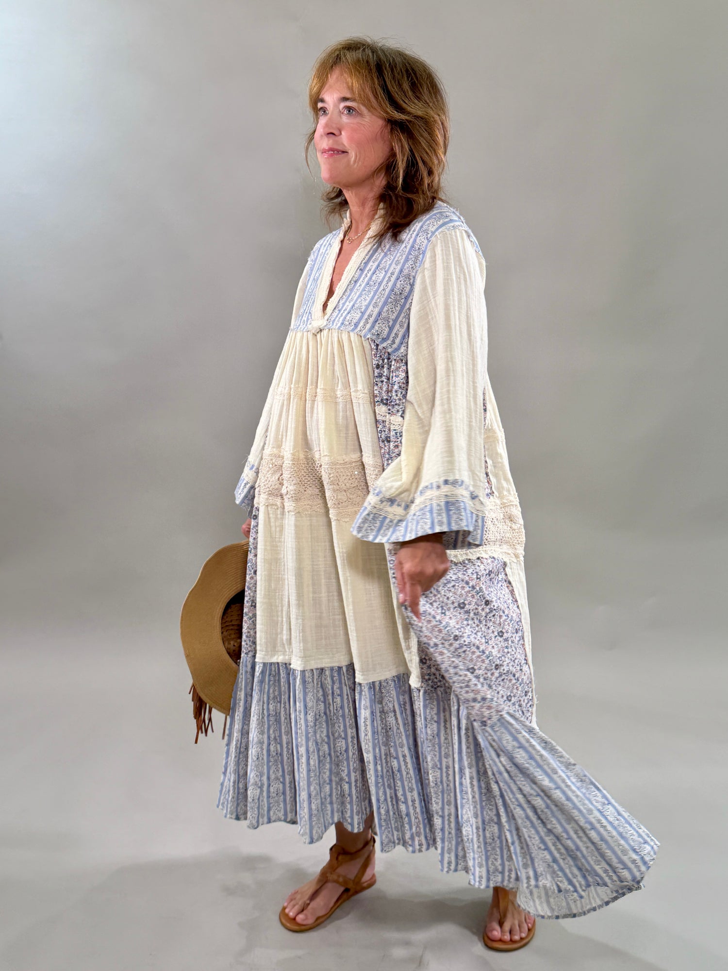 Boho Natural Blue Multi Dress