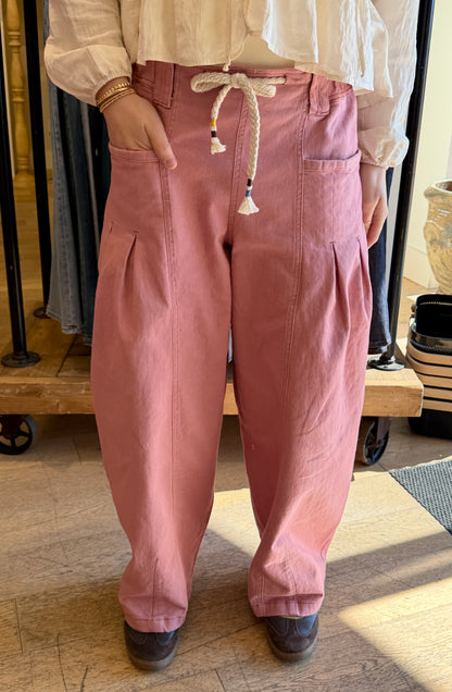 Barrel Pull On Twill Jeans