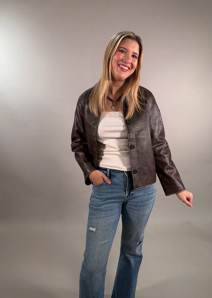 Distressed Leather Jacket