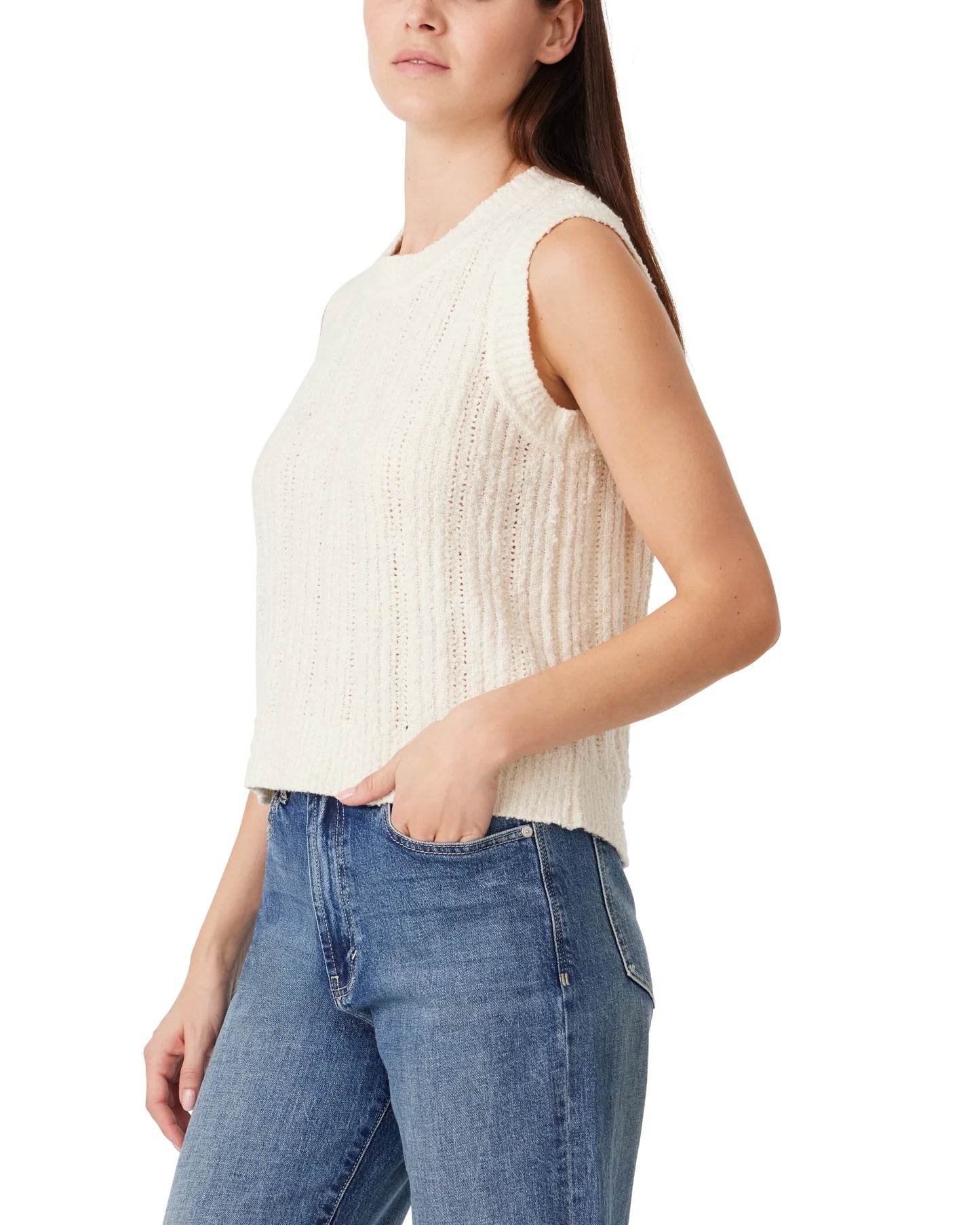 Sleeveless Crew Neck Sweater