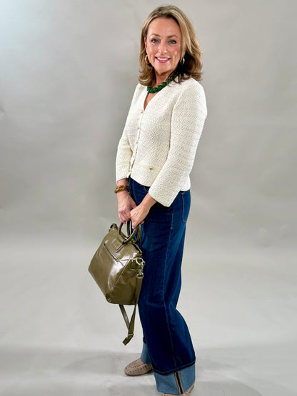 Gold Button Sparkle Cardigan
