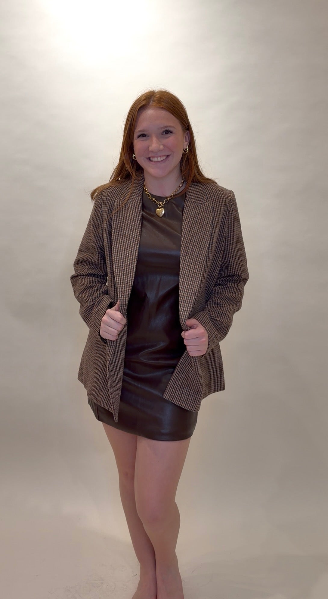 Edgy Faux Leather Mini Dress