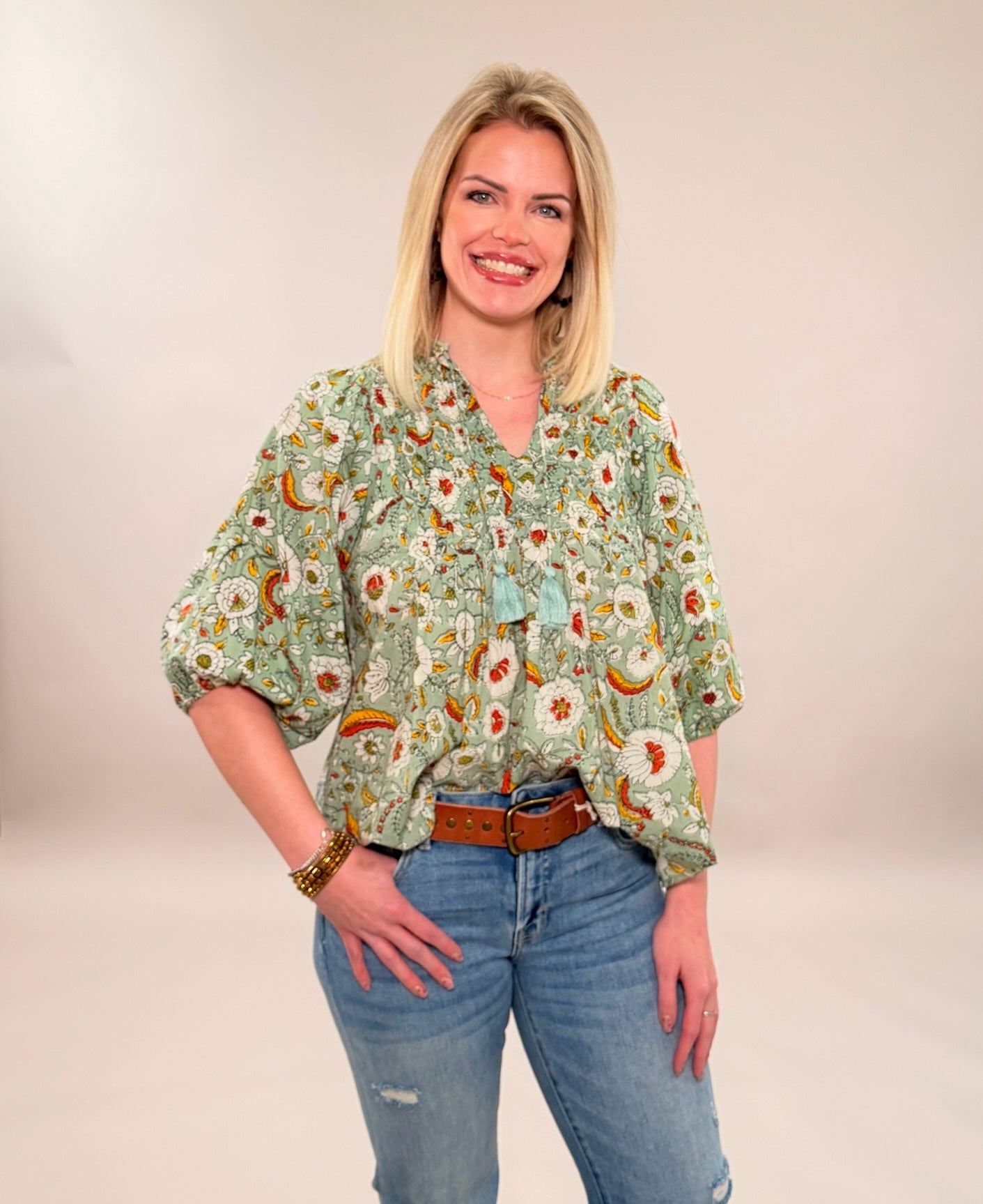 Artisan Smocked Cotton Top