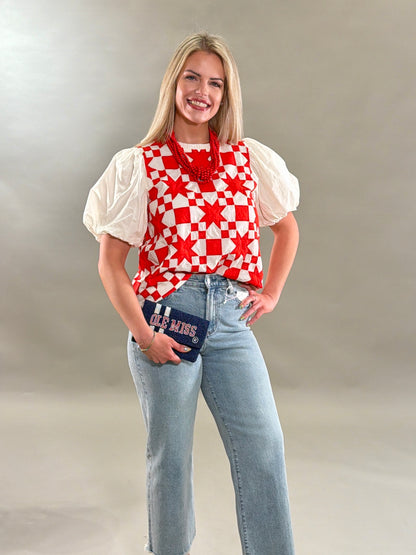 Quilted Pouf Sleeve Top