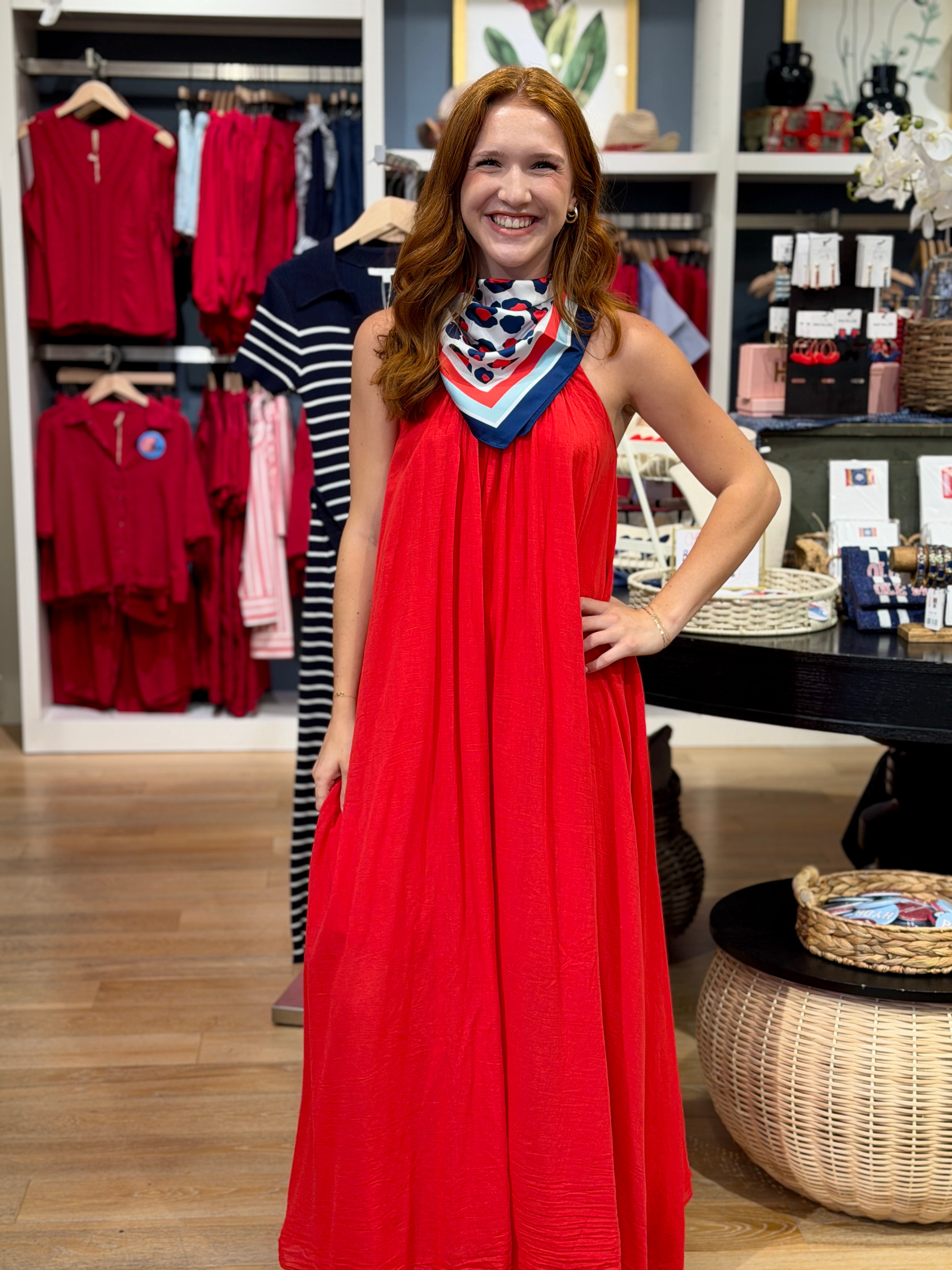 Spaghetti Strap Textured Gauze Maxi Dress
