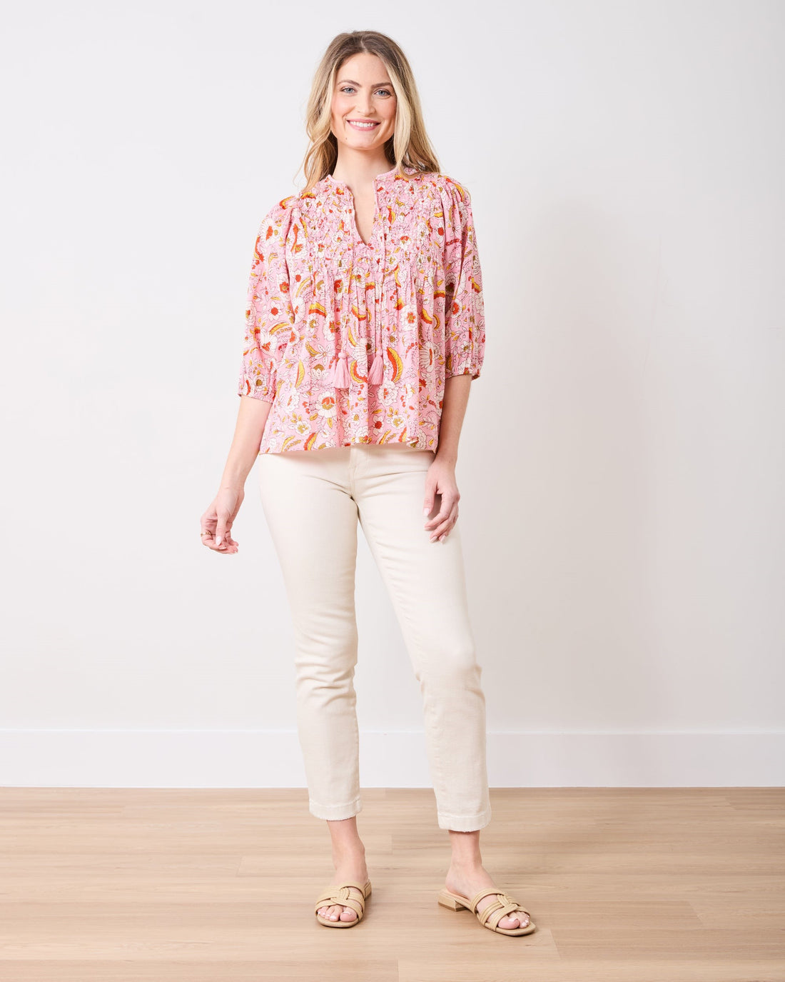 India Bloom Soft Rose Blouse
