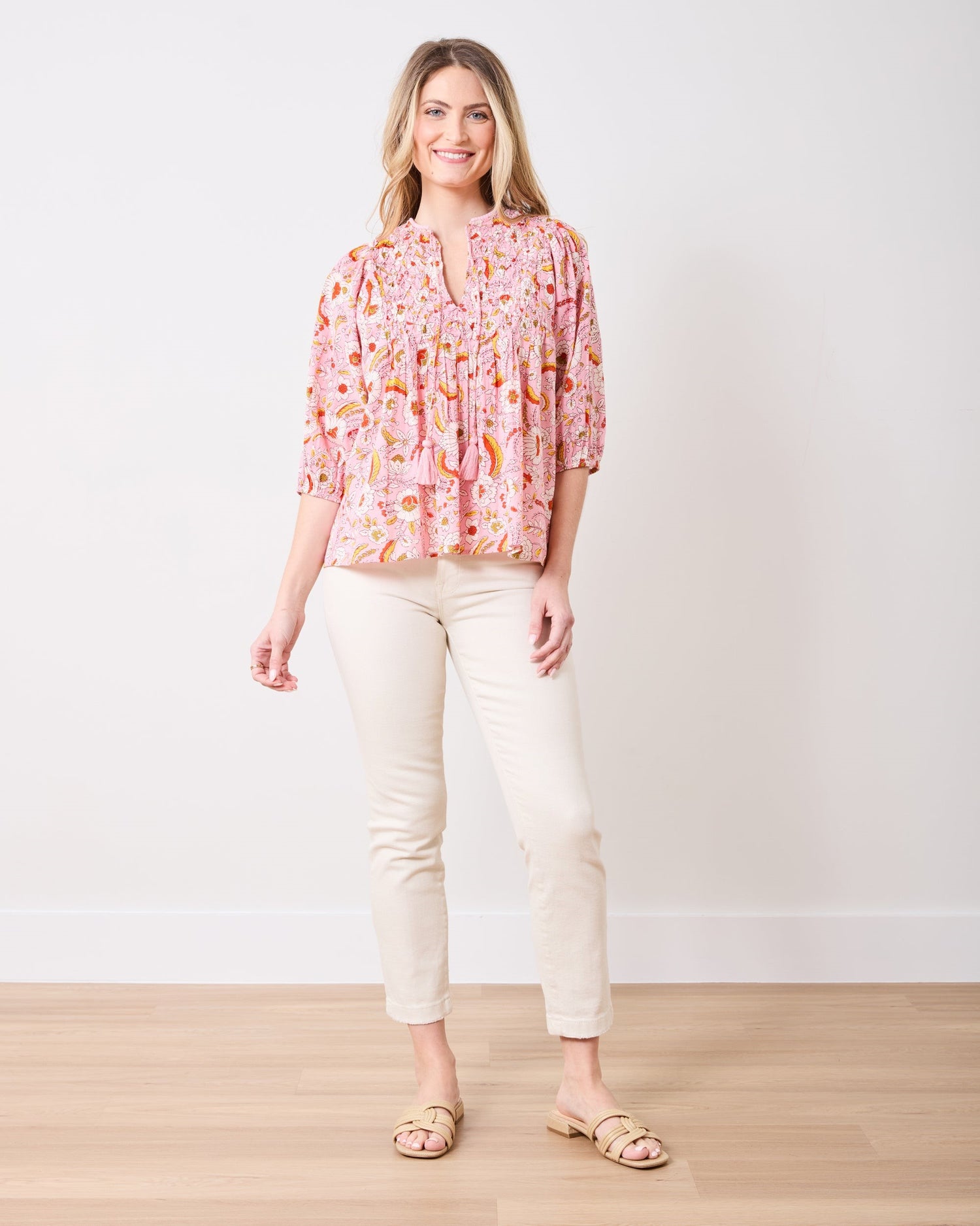 India Bloom Soft Rose Blouse