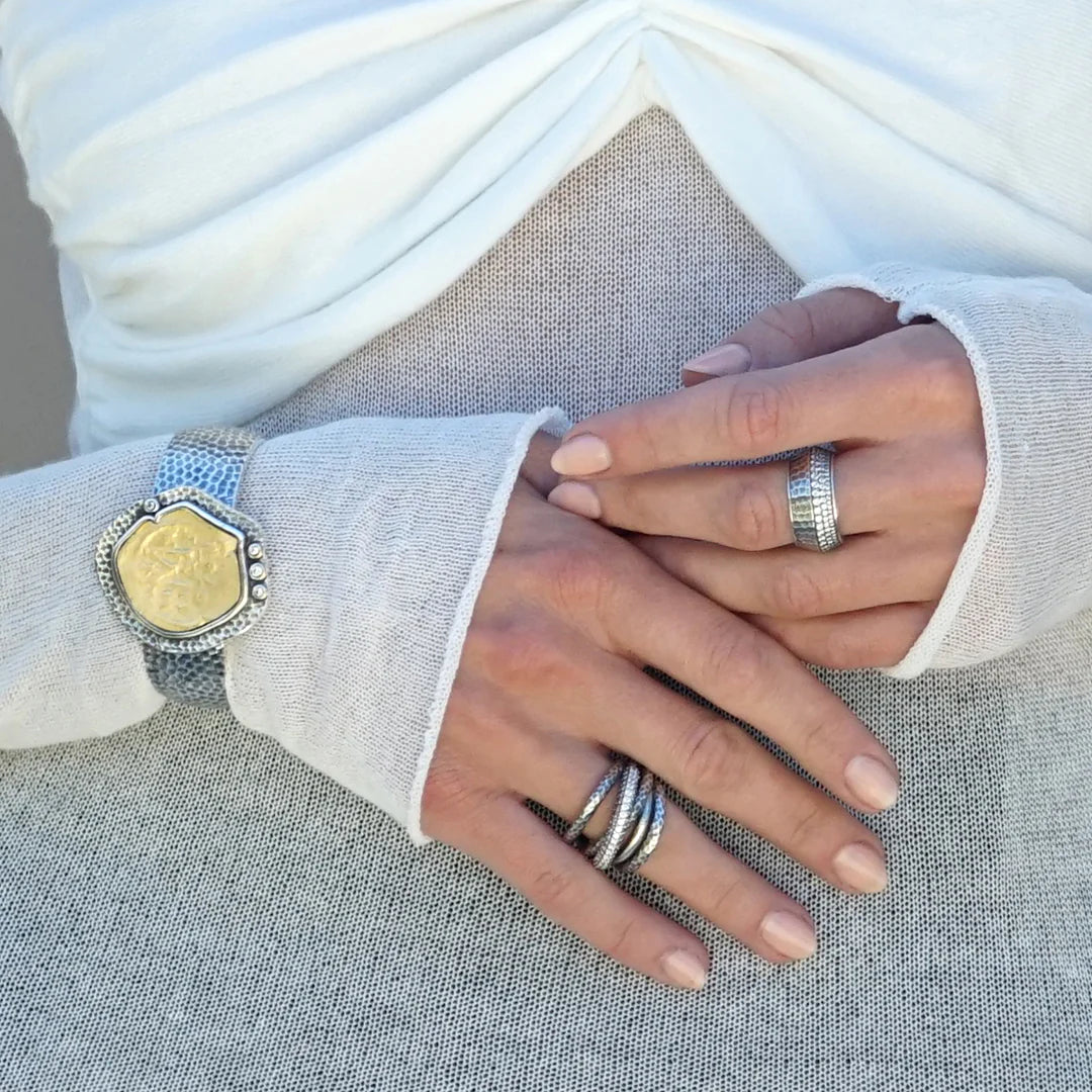 Vintage Silver Almora Layered Band Ring