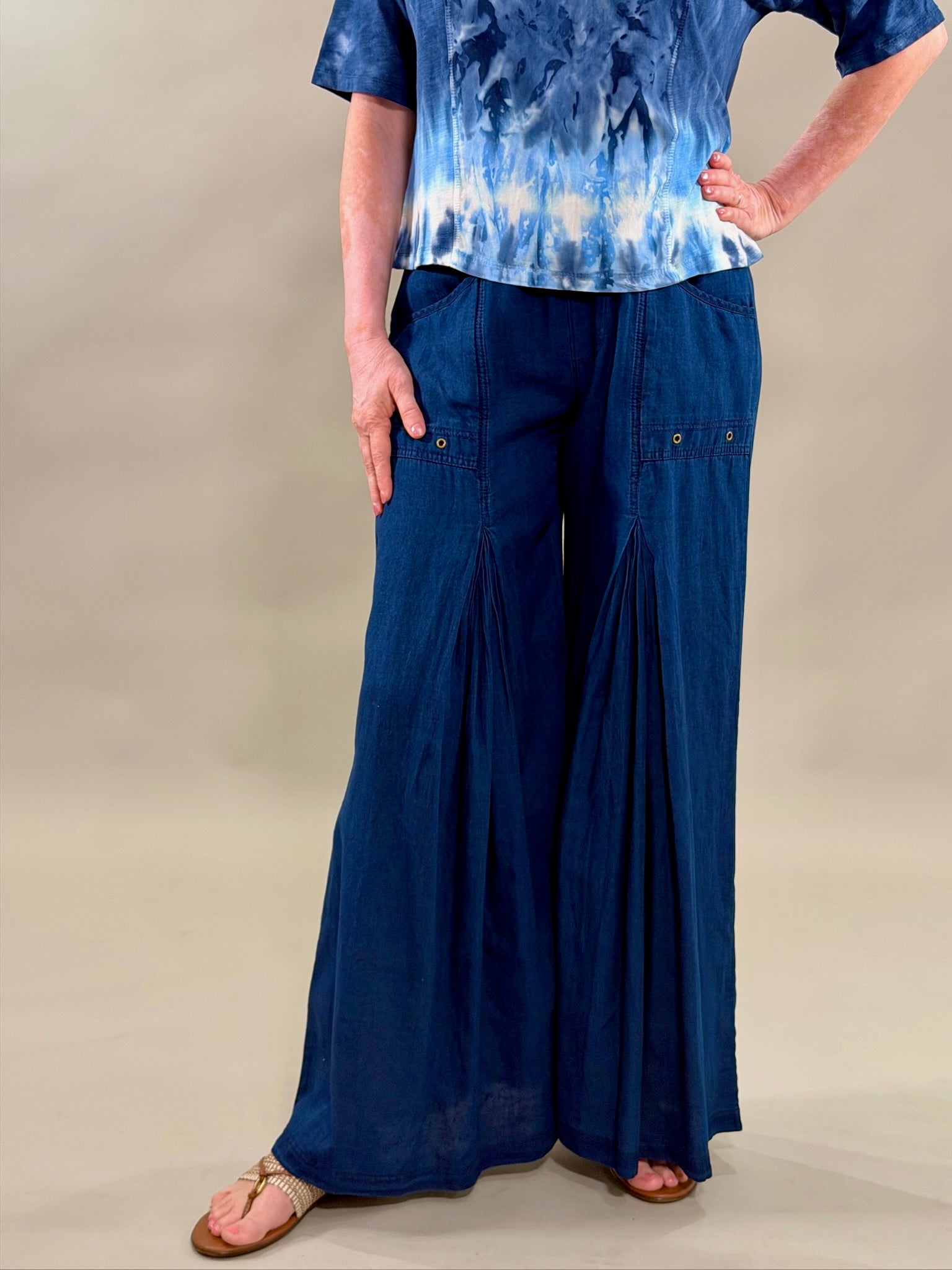 Wide-Leg Cargo Trousers