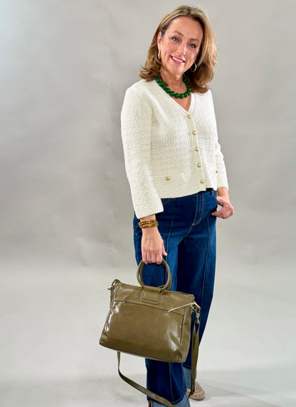 Gold Button Sparkle Cardigan