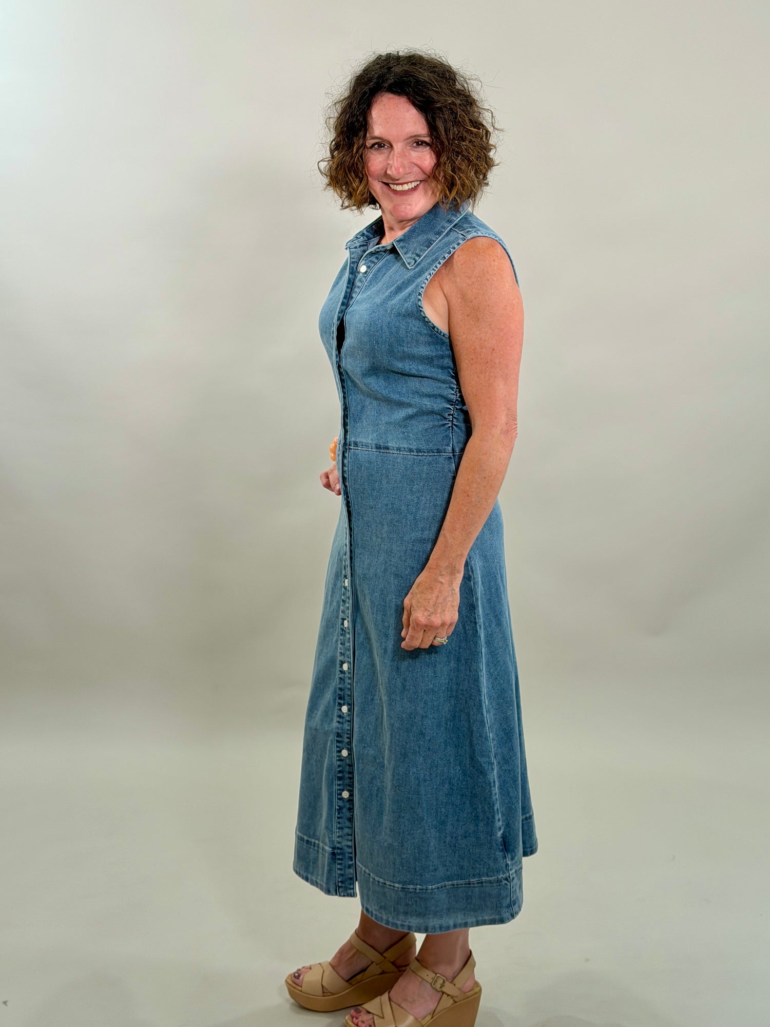 Sleeveless Denim Maxi Dress | Dear John Luella