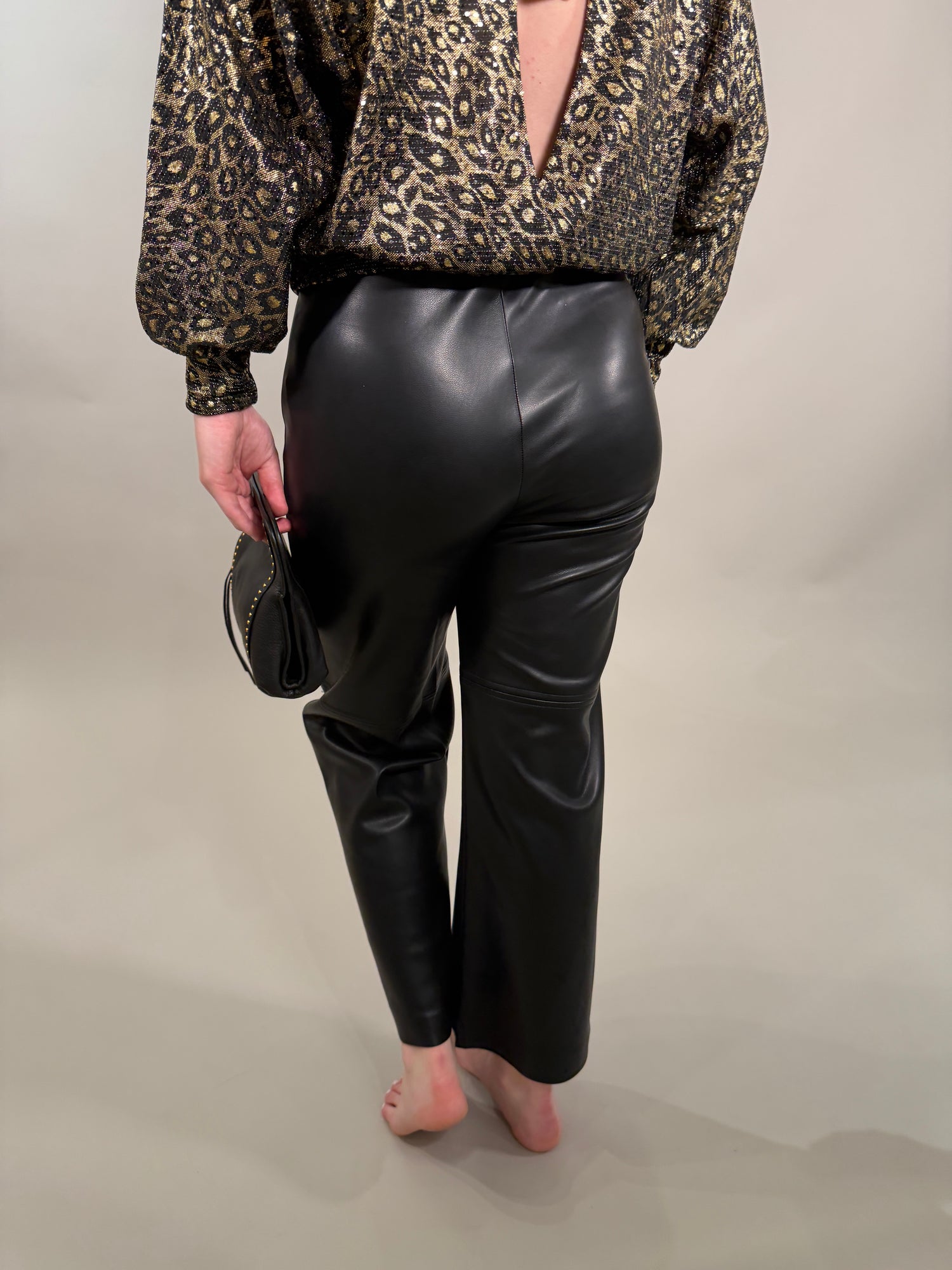 Faux Leather Cropped Pants