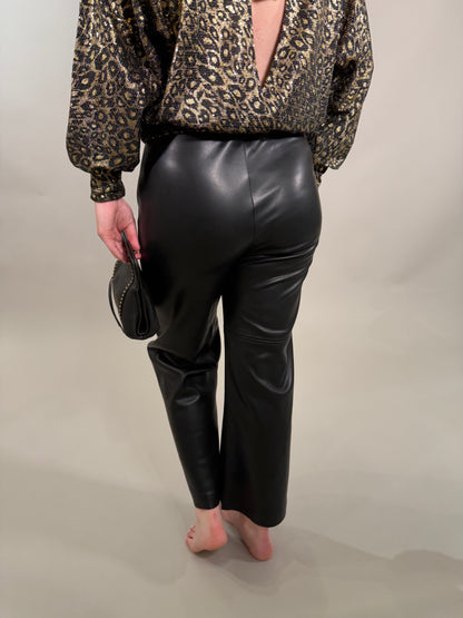 Faux Leather Cropped Pants