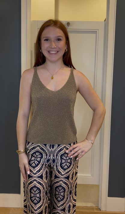 Shimmer Knit V-Neck Cami